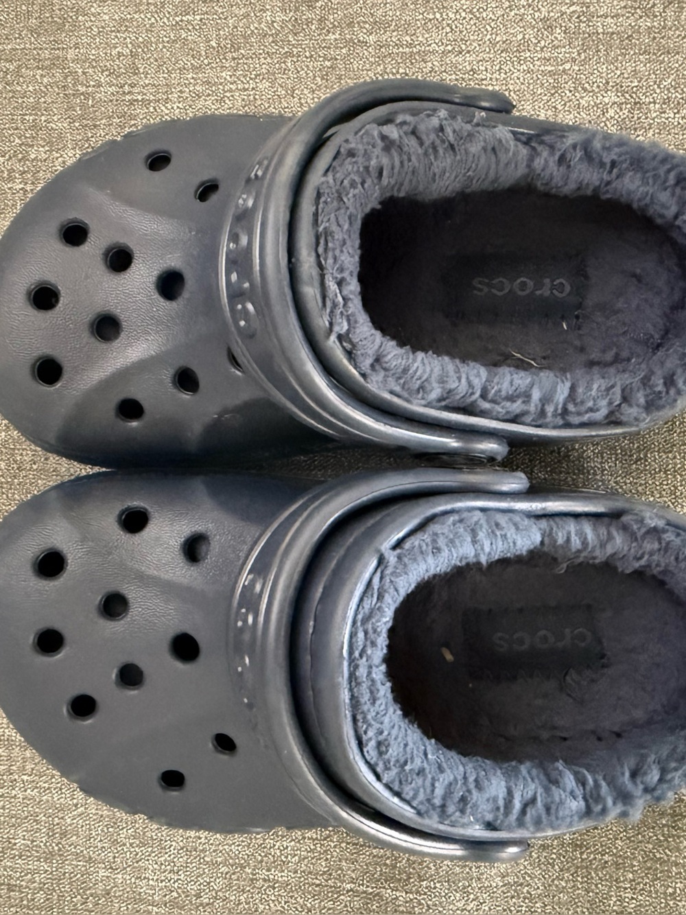 CROCS Kids Fuzzy-Lined Clog - Dark Blue